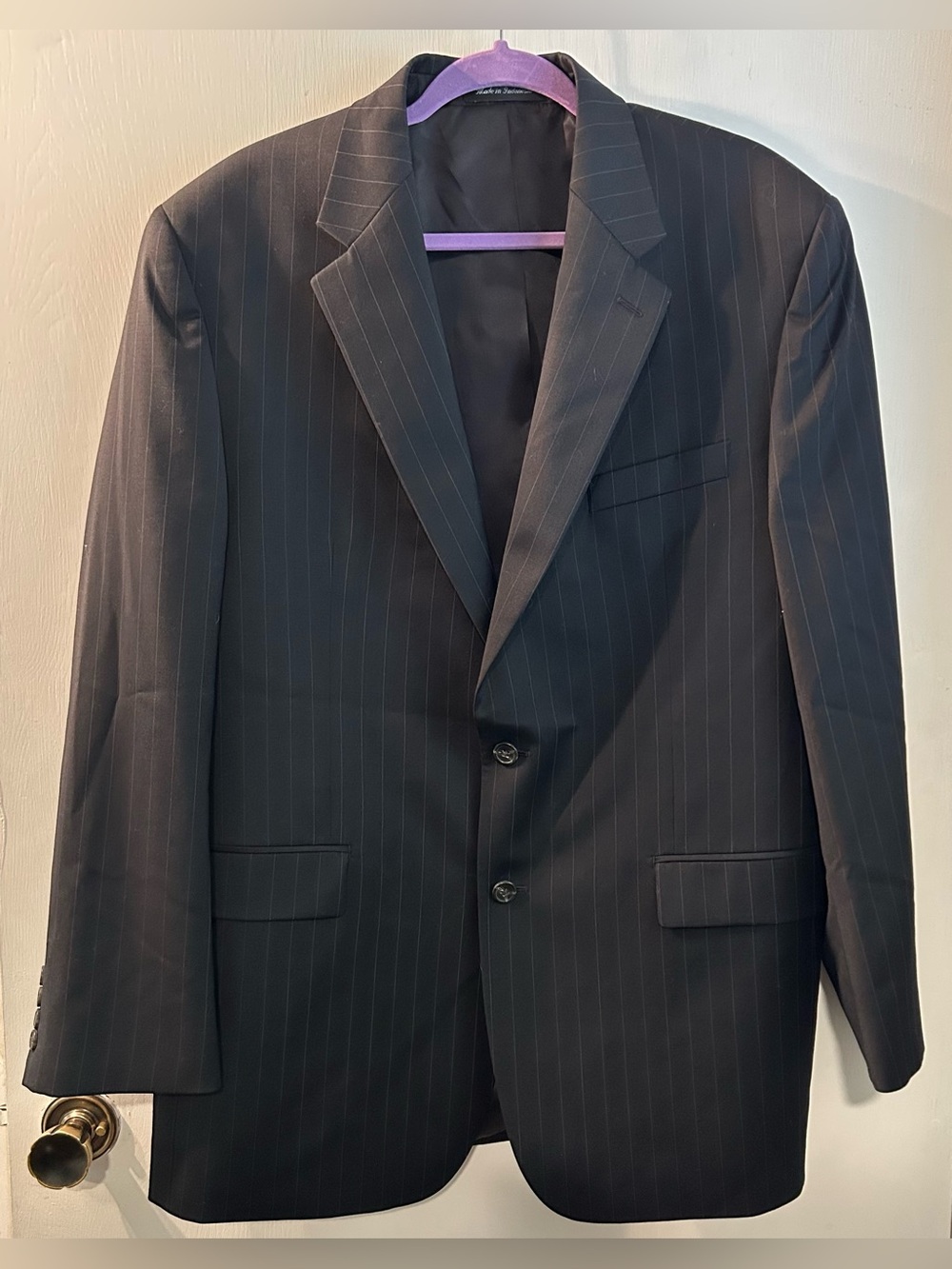 Men's Ralph Lauren Charcoal/black Pinstripe 2-Button Blazer 42